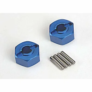 Traxxas Lightweight Blue-anodized Aluminium 12mm Hex Wheel Hubs (2) + Axle Pins (4)