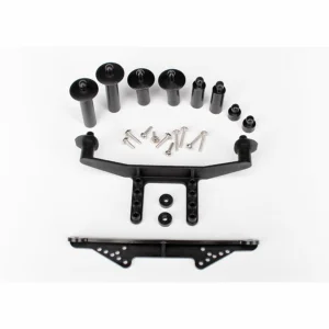 Traxxas Body mount front rear (black)/ body posts 52mm (2) 38mm (2) 25mm (2) 6.5mm (2)/ body post extensions (2)/ hardware