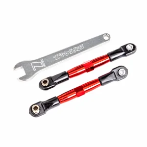 Traxxas Camber links, front (TUBES red-anodised, 7075-T6 aluminium, stronger than titanium) (2) (assembled with rod ends and hollow balls)/ aluminium wrench (1) (fits Drag Slash)