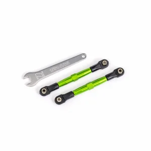 Traxxas Toe links, front (TUBES green-anodised, 7075-T6 aluminium, stronger than titanium) (2) (assembled with rod ends and hollow balls)/ aluminium wrench (1) (fits Drag Slash)