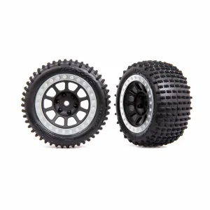 Traxxas Tyres + wheels, assembled (2.2 graphite gray, satin chrome beadlock wheels, Alias 2.2 Tyres) (2) (Bandit rear, medium compound with foam inserts)