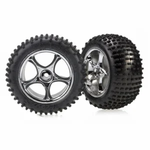 Traxxas Alias Tires with Tracer 2.2 Chrome Wheels (assembled glued) (rear)