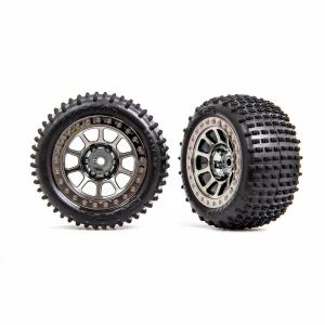 Traxxas Tyres + wheels, assembled (2.2 black chrome wheels, Alias 2.2 Tyres) (2) (Bandit rear, medium compound with foam inserts)