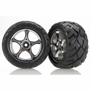 Traxxas Anaconda Tires with Tracer 2.2 Chrome Wheels (assembled glued) (rear)