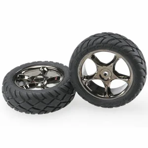 Traxxas Anaconda Tires with Tracer 2.2 Black Chrome Wheels (assembled glued) (front)