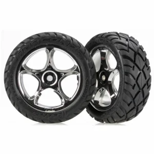 Traxxas Anaconda Tires with Tracer 2.2 Chrome Wheels (assembled glued) (front) ** CLEARANCE **