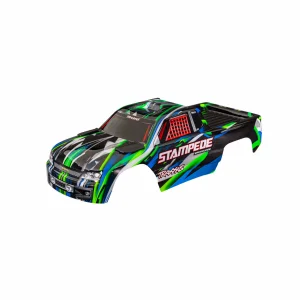 Traxxas Body, Stampede (also fits Stampede VXL), green (painted, decals applied) (assembled with front + rear body mounts for clipless mounting)