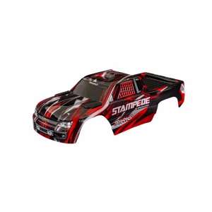 Traxxas Body, Stampede (also fits Stampede VXL), red (painted, decals applied) (assembled with front + rear body mounts for clipless mounting)