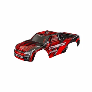 Traxxas Body, Stampede (also fits Stampede VXL), red (painted, decals applied) (assembled with front + rear body mounts for clipless mounting)