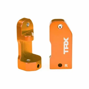 Traxxas Caster blocks, 30-degree, orange-anodised 6061-T6 aluminium (left + right)/ suspension screw pin (2) ** CLEARANCE **