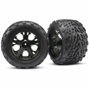 Traxxas Talon tires All-Star black chrome wheels foam inserts (assembled and glued) (nitro rear/ electric front) (2) (TSM rated)