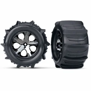 Traxxas 2.8 Paddle Tyres Assembled on Electric Rear Wheels - 1 Pair