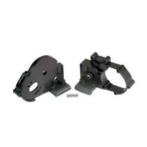 Traxxas Gearbox halves (L R) (black) w/ idler gear shaft