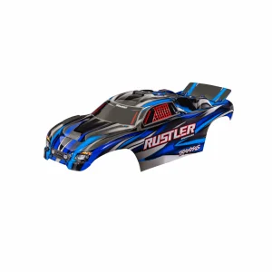 Traxxas Body, Rustler (also fits Rustler VXL), blue (painted, decals applied) (assembled with front + rear body mounts for clipless mounting)