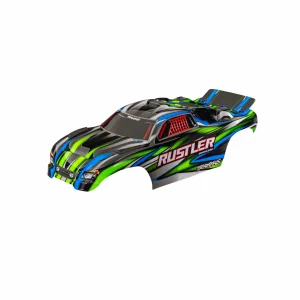 Traxxas Body, Rustler (also fits Rustler VXL), green (painted, decals applied) (assembled with front + rear body mounts for clipless mounting)