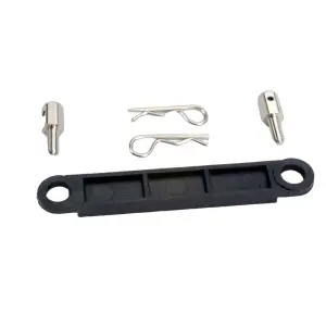 Traxxas Battery hold-down plate (black)/ metal posts (2)/body clips (2)