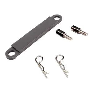 Traxxas Battery hold-down plate (grey) / metal posts (2) / body clips (2)
