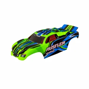 Traxxas Body, Rustler Green Clipless