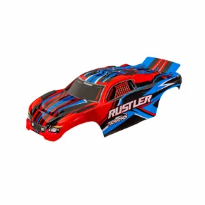 Traxxas Body, Rustler Red Clipless