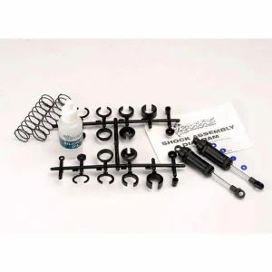 Traxxas Ultra Shocks (black) (long) (complete w/ spring pre-load spacers springs) (front) (2)