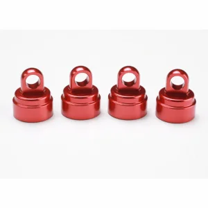 Traxxas Red-anodized Aluminium Shock caps Aluminium (4) (fits all Ultra Shocks)