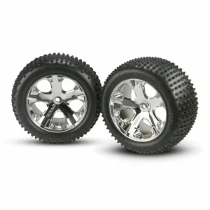 Traxxas Alias Tyres Pre Glued On All Star Chrome Wheels - 12mm Hex Fit