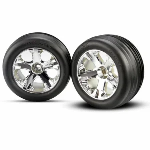 Traxxas Alias Tyres Pre Glued On All Star Chrome Wheels - 12mm Hex Fit