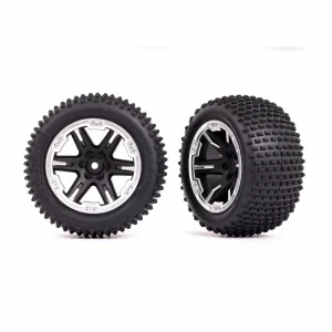 Traxxas Tyres + wheels, assembled, glued (2.8) (RXT black + satin wheels, Alias Tyres, foam inserts) (2WD electric rear) (2) (TSM rated)
