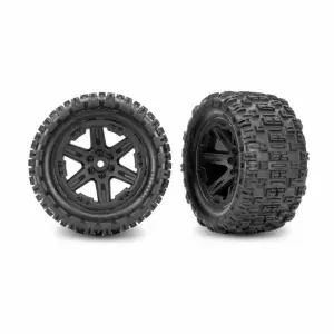 Traxxas RXT 2.8 Black Wheels + Sledgehammer ST Tyres (2)