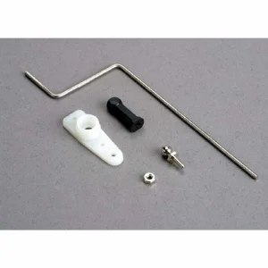 Traxxas Steering rod/ plastic rod end/ chrome threaded ball nut/ servo horn