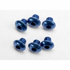 Traxxas Screws 4x4mm button-head machine Aluminium (blue) (hex drive) (6)