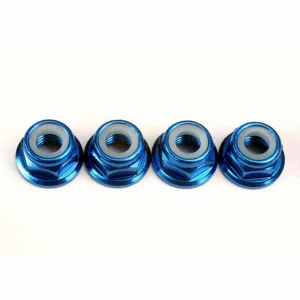 Traxxas Blue-anodized M5 Flanged Nylon Locking Nuts (4)