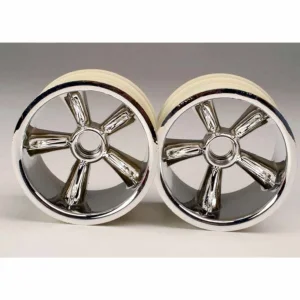 Traxxas Pro Star Chrome Wheels - 2.2 Inch Diameter - Bearing Fit