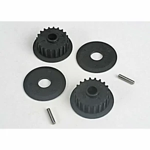 Traxxas Pulleys 20-groove (middle) (2)/flanges (2)/ axle pins (2)