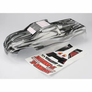 Traxxas T-MAXX ProGraphix Body (long wheelbase) (replacement for painted body. Graphics are painted- requires paint and final color application)/ window grill lights decal sheet