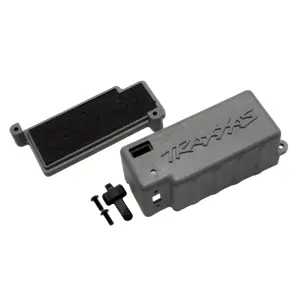 Traxxas Box battery (grey)/ adhesive foam chassis pad/charge jack plug (rubber)