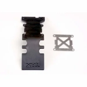 Traxxas Skidplate rear plastic (black)/ stainless steel plate