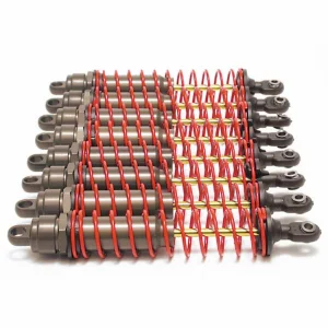 Traxxas Hard-anodized PTFE-coated T6 Aluminium Big Bore Shocks (assembled w/ red springs TiN shafts)
