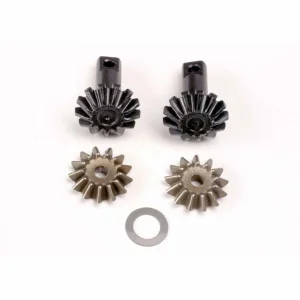 Traxxas Diff gear set: 13-T output gear shafts (2)/ 13-T spider gears (2)/ spider shaft (1)/ 6x10x0.5mm PTFE-coated washer (1)