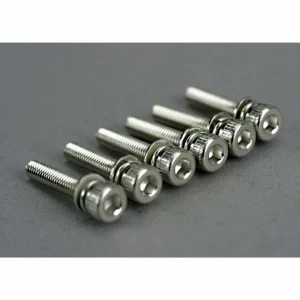 Traxxas Screws 3x15mm cap-head machine (hex drive) (with split and flat washers) (6)
