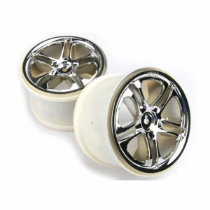 Traxxas SS (Split-Spoke) 3.8 Wheels (chrome) (2) (fits Revo/MAXX series with 14mm Hex)