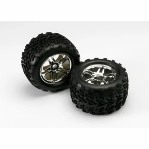 Traxxas Talon Tyres Pre Mounted on 17mm Hex Chrome Wheels (2)