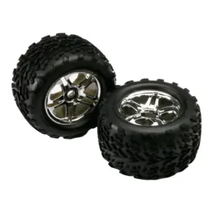 Traxxas Talon Tyres Pre Mounted on 17mm Hex Chrome Wheels (2)