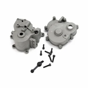 Traxxas Gearbox halves (front rear)/ rubber access plug/ shift detent ball/ spring/ 4mm GS/ shift shaft seal glued