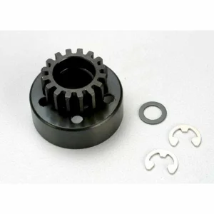 Traxxas Clutch bell (15-tooth)/5x8x0.5mm fiber washer (2)/ 5mm e-clip (requires 5x11x4mm ball bearings part 4611) (1.0 metric pitch)