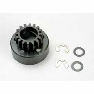 Traxxas Clutch bell (16-tooth)/5x8x0.5mm fiber washer (2)/ 5mm e-clip (requires 5x11x4mm ball bearings part 4611) (1.0 metric pitch)
