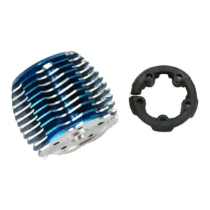 Traxxas Cooling head PowerTune (machined Aluminium blue-anodized) (TRX 2.5 and 2.5R)/ head protector (plastic)