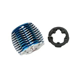 Traxxas Cooling head PowerTune (machined Aluminium blue-anodized) (TRX 2.5 and 2.5R)/ head protector (plastic)