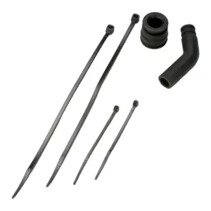 Traxxas Pipe coupler molded (black)/ exhaust deflecter (rubber black)/ cable ties long (2)/ cable ties short (2)