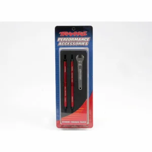 Traxxas 7075-T6 red-anodized Aluminium TUBES toe links (128mm fits front or rear) (2)/ rod ends rear (4)/ rod ends front (4)/ wrench (1)